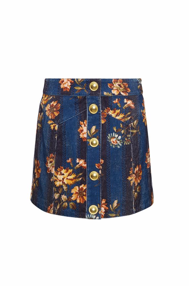 Cara Cara Juniper Skirt in Amor Flora Navy