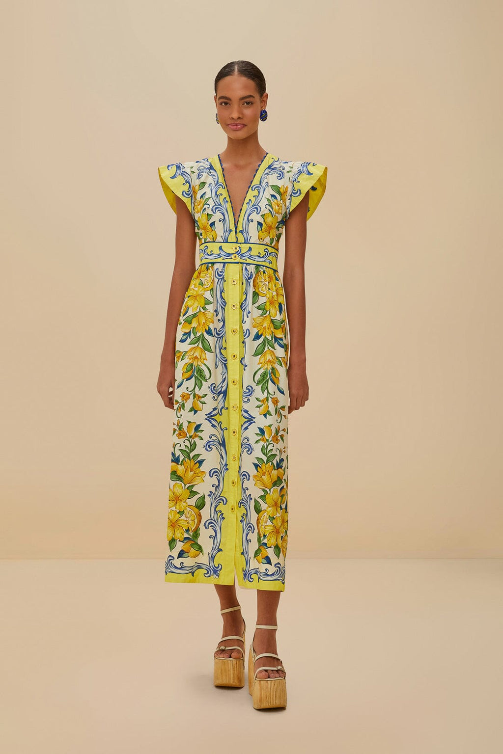 Farm Rio Organic Cotton Maxi Dress in Sicily Scarf