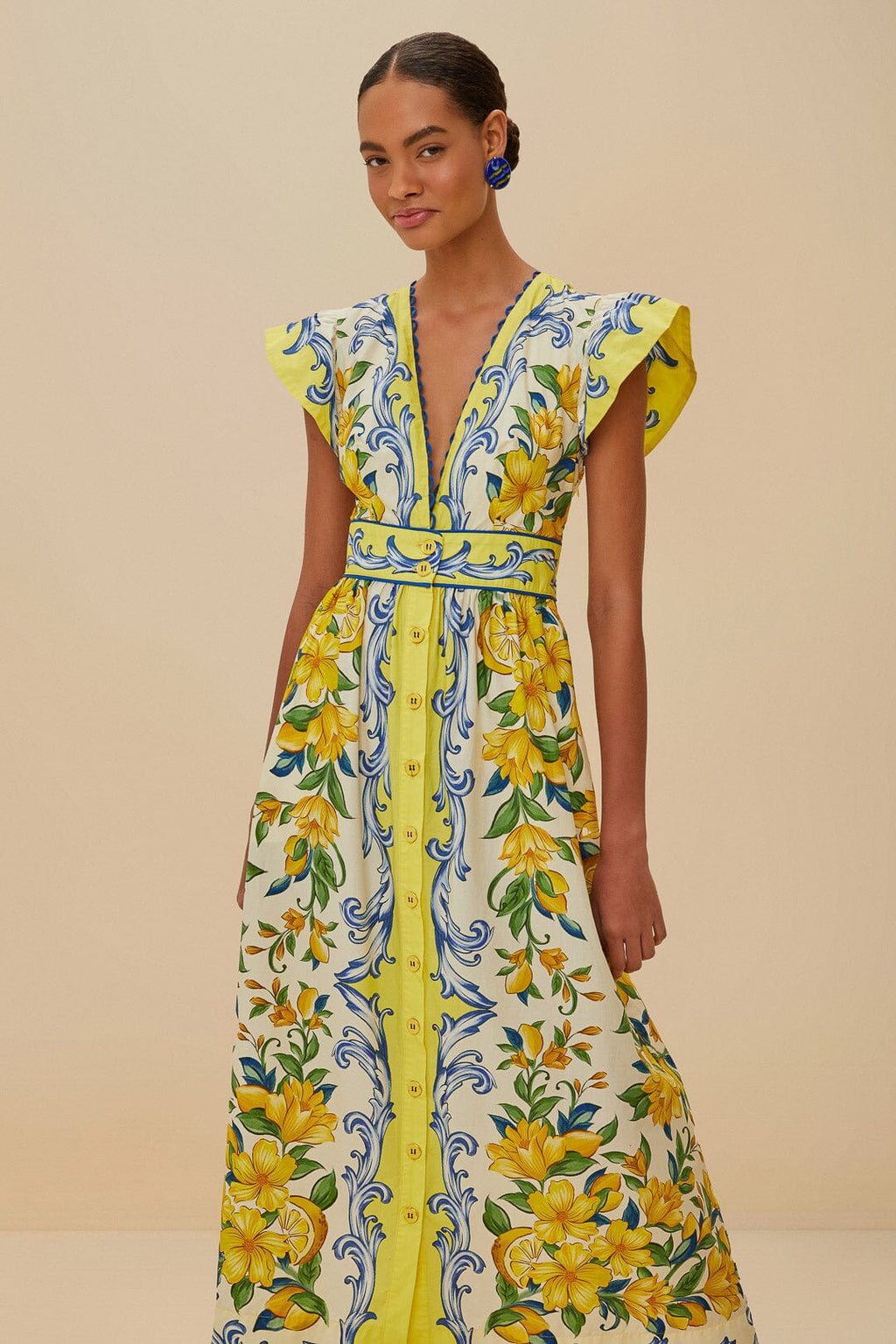 Farm Rio Organic Cotton Maxi Dress in Sicily Scarf