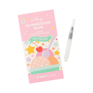 MagicPlaybook - Ice Cream Watercolor Book Portable Art Set for on the Go