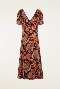 Farm Rio Delhi Maxi Dress in Burgundy Floral