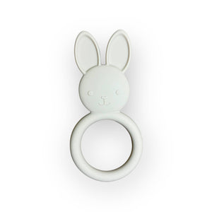 Three Hearts All Silicone Bunny Teething Ring - Multiple Colors!