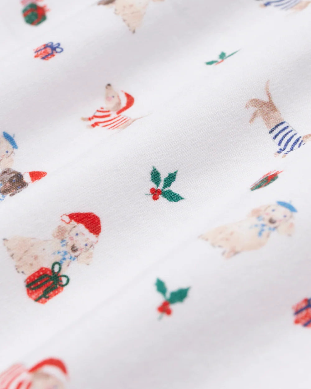 Petite Plume Children's Snug Fit Pajama Set in Woof de Noël