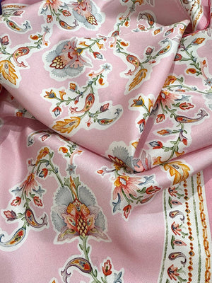 Jessie Zhao New York Double Sided Silk Scarf in Blush Charm