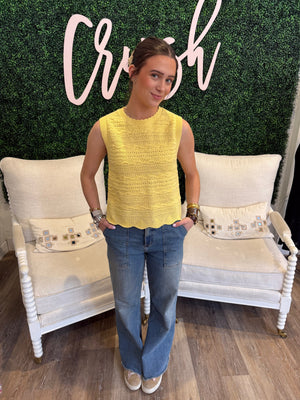 SUNCOO Paris Pidji Sweater Vest in Yellow