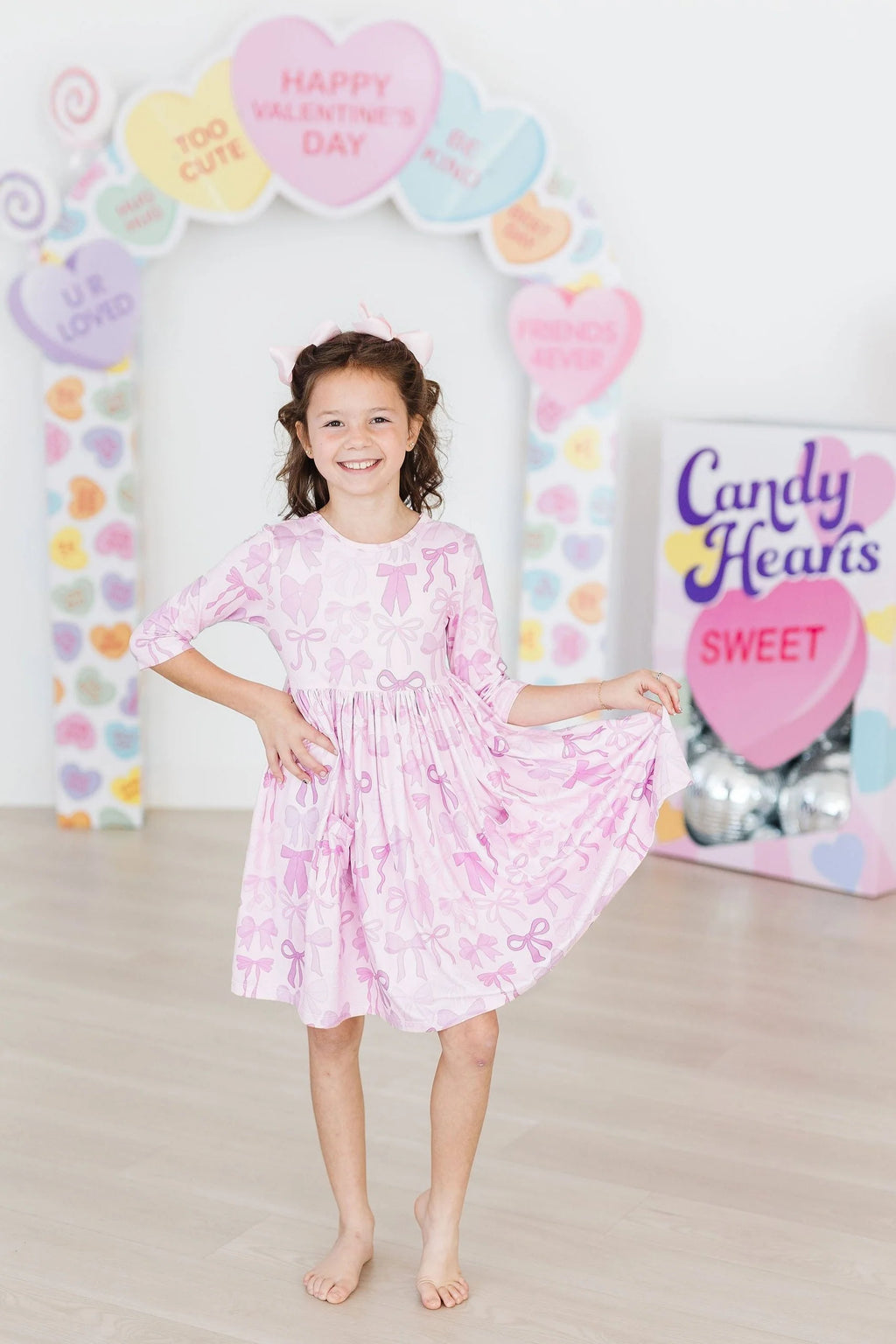 Mila & Rose 3/4 Sleeve Pocket Twirl Dress in Twinkle Ties