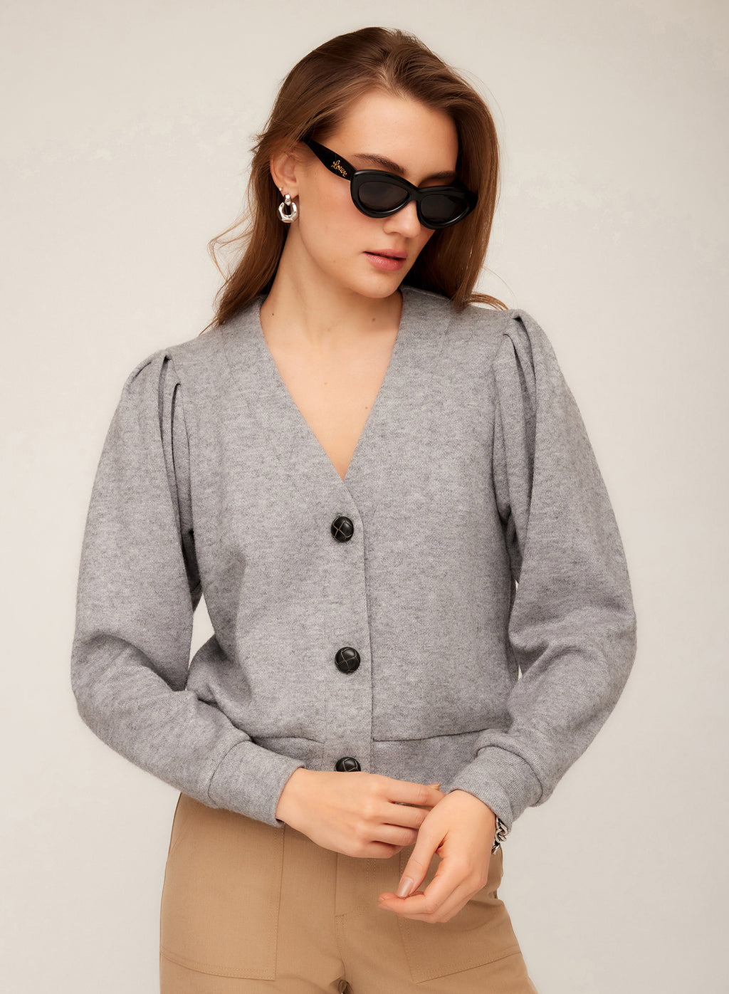 Fifteen Twenty Madeline Cardigan in Grey