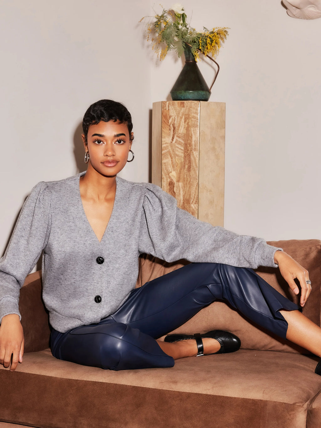 Fifteen Twenty Madeline Cardigan in Grey