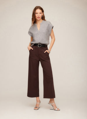 Fifteen Twenty Morgan V-neck Top in Grey
