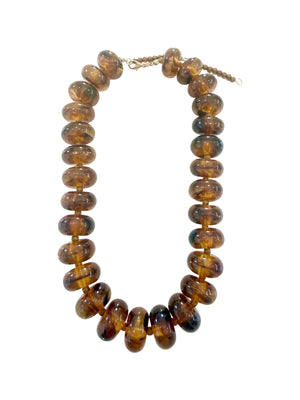 Gemelli - Marlan Chunky Beaded Necklace - Tortoise