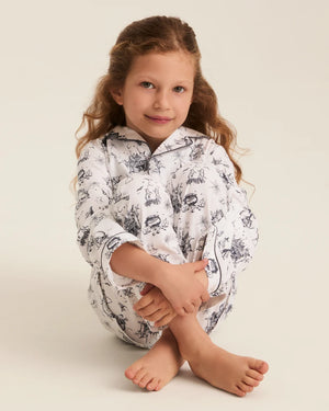 Petite Plume Kid's Twill Pajama Set in Hallow's Eve Toile