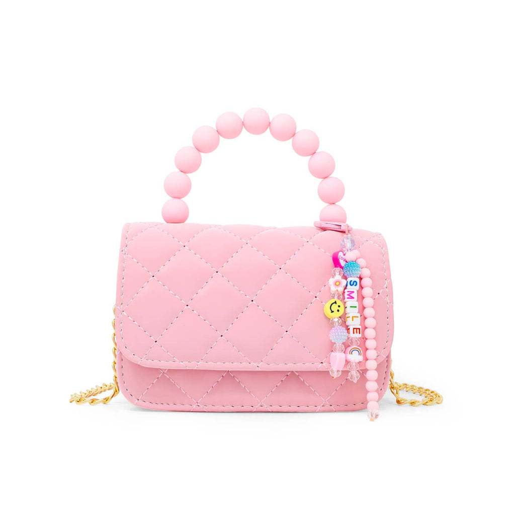 Zomi Gems Pearl Handle Message Bag in Pink