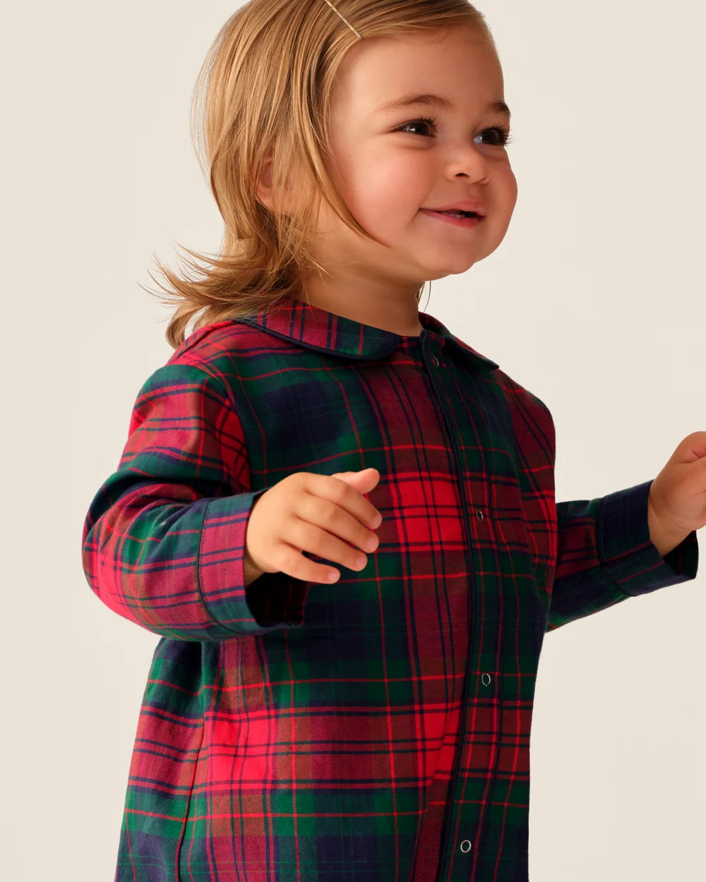 Petite Plume Baby Twill Cambridge Romper in St. James Tartan