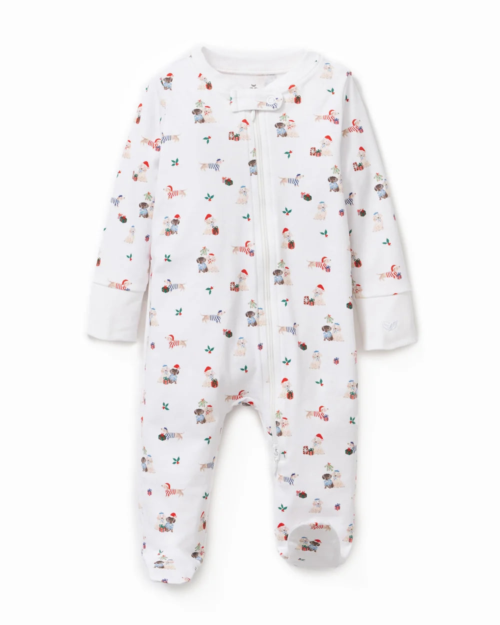 Petite Plume Infant Footie Romper in Woof de Noël
