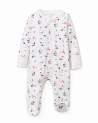Petite Plume Infant Footie Romper in Woof de Noël