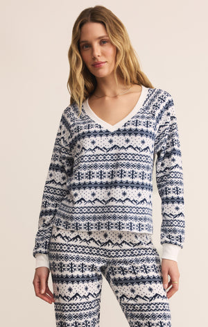 Z Supply Slopes Fairisle Top in Vanilla Ice