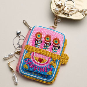 Frem NYC Beaded Sardine Coin Purse Keychain - Multiple Colors!