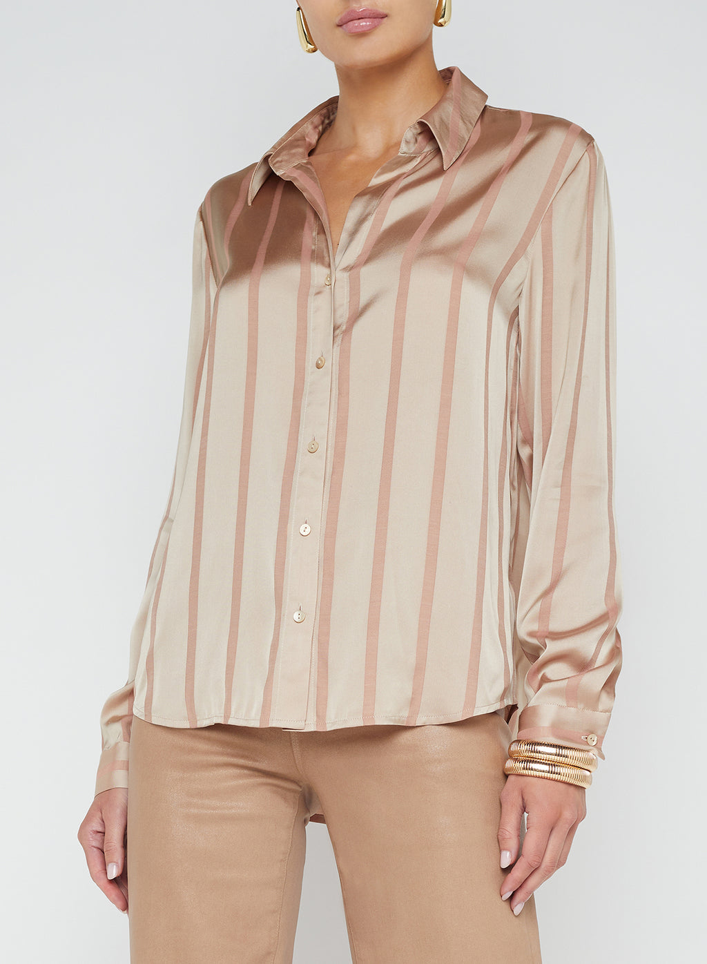 L'Agence Laurent Blouse in Champagne Multi Stripe