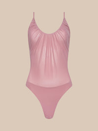L'Agence Gelina Ruched Bodysuit in Lilac