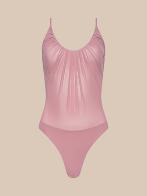 L'Agence Gelina Ruched Bodysuit in Lilac
