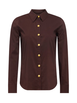 L'Agence Ellery Long Sleeve Blouse in Coffee Bean