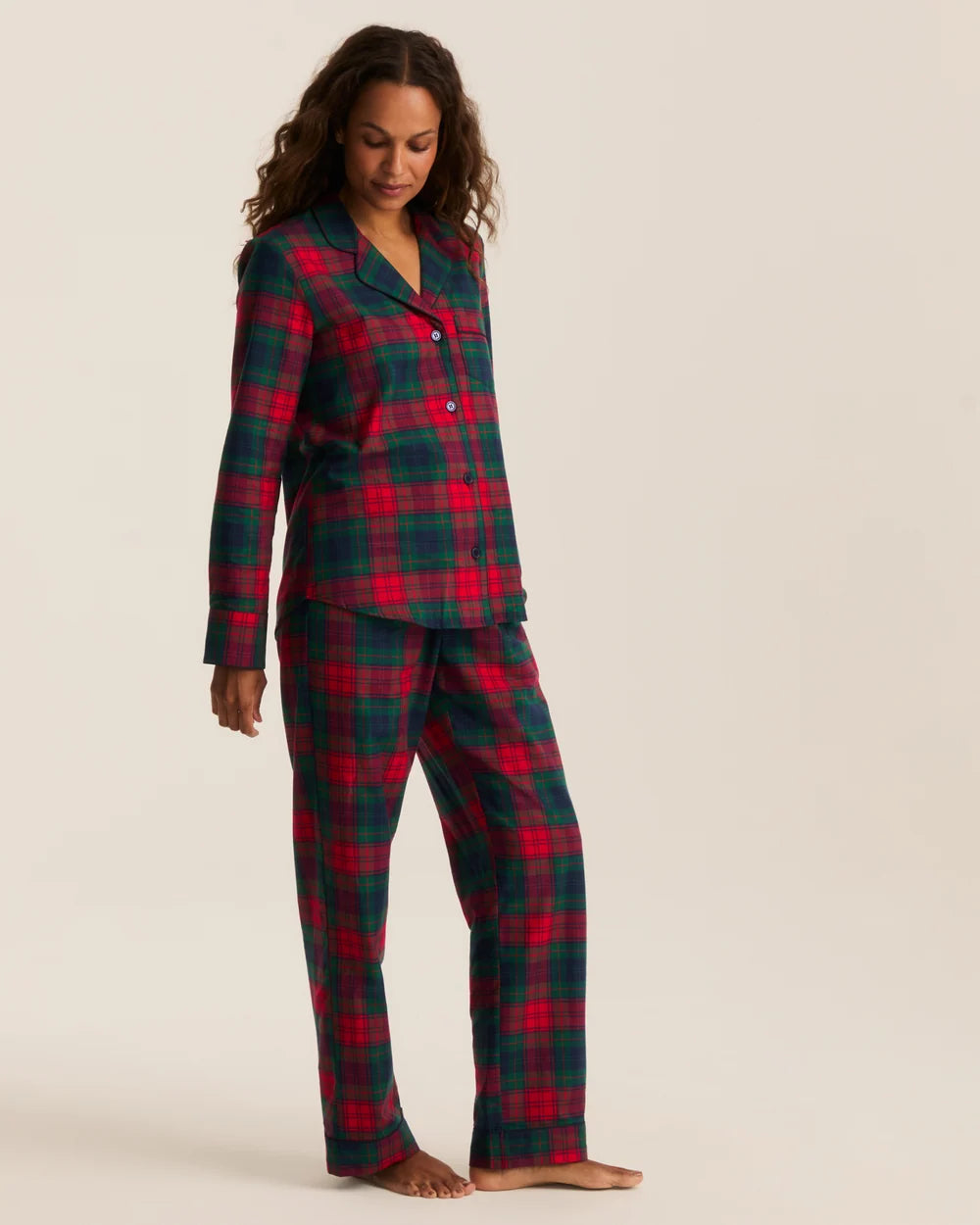 Petite Plume Women's Twill Pajama Set in St. James Tartan