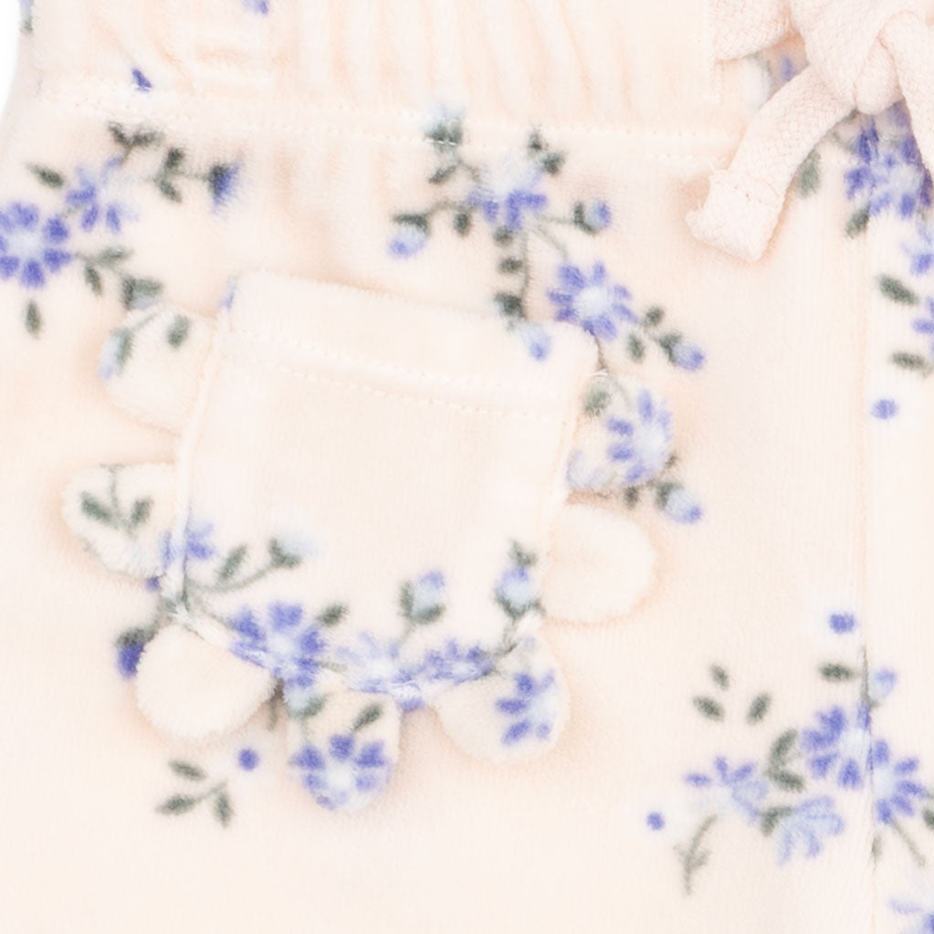 Angel Dear Hannah Velour Sweatshirt and Pant Set in Pink Floral