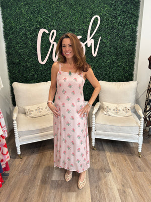 Victoria Dunn Celeste Dress in Garden Stripes