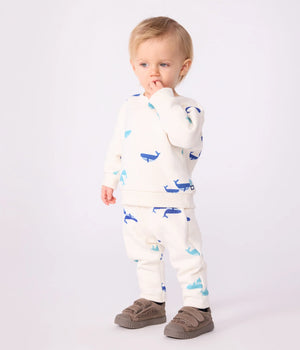 Petit Bateau 2 Piece Sweat Set in Whales