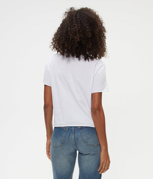 Michael Stars Jackie Raw Edge Crew Tee in White