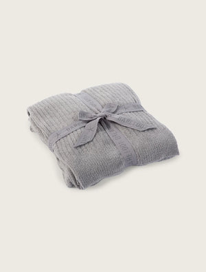 Barefoot Dreams CozyChic Lite Ribbed Throw Blanket in Pewter