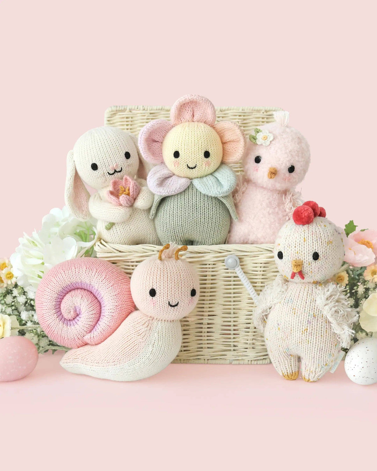 Cuddle + Kind Baby Bunny with Blooming Tulip