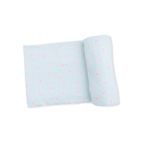 Angel Dear Swaddle Blanket in Tiny Cherry Stripe