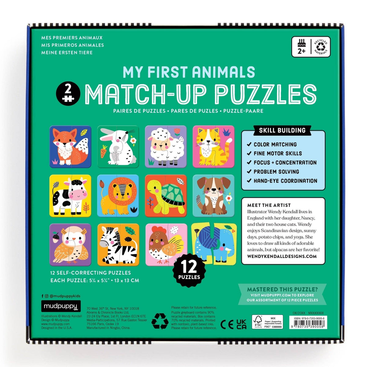 Chronicle Books My First Animals 2 Piece Match-up Puzzles