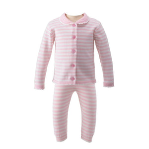 Rachel Riley Stripe Sweater Set in Pink