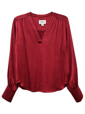 Fifteen Twenty Trista V Neck Blouse in Brick