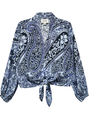 Fifteen Twenty Scarlet Tie Front Top in Paisley