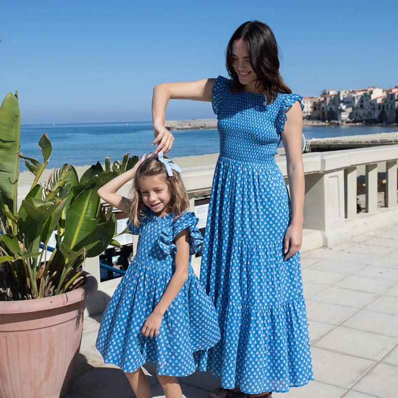 Pink Chicken Womens Sen Dress in Blue Tear Drop
