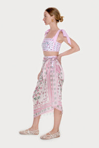 Jessie Zhao New York Beach Sarong Wrap in Pink Blossom