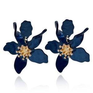 Michael Nash Jewelry  Aurelia Navy Floral Resin Drop Earrings