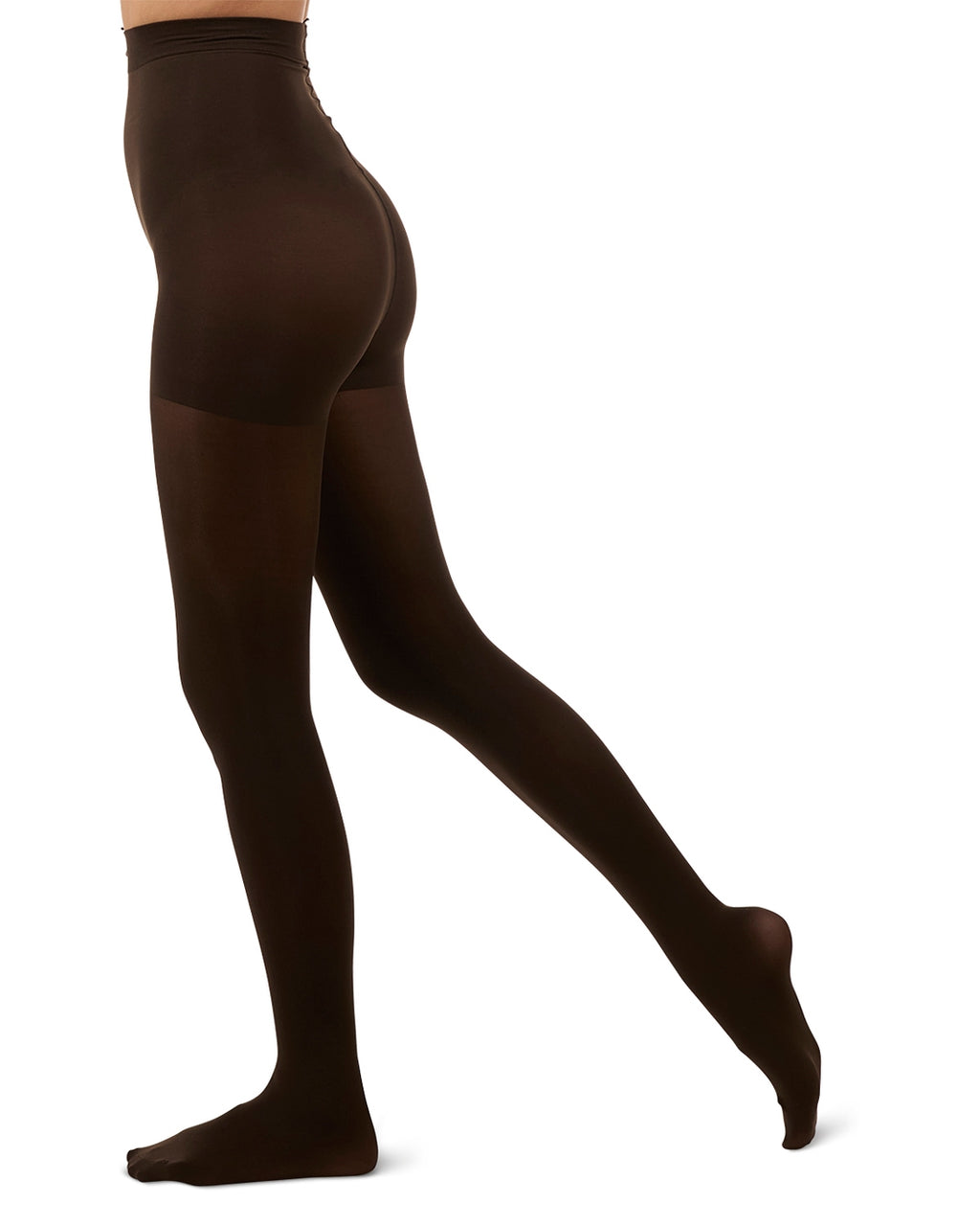 MeMoi Perfectly Opaque Control Top Tights in Dark Chocolate