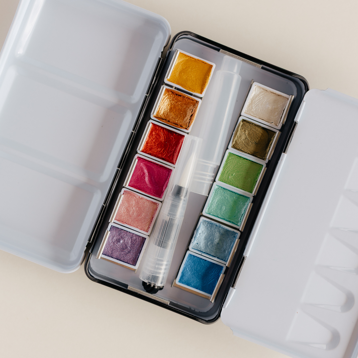 Bailey Rae Studio 12 Color Travel Metallic Watercolor Paint Palette