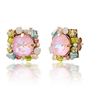 Tai Gemmy Bezel Set Studs in Pink