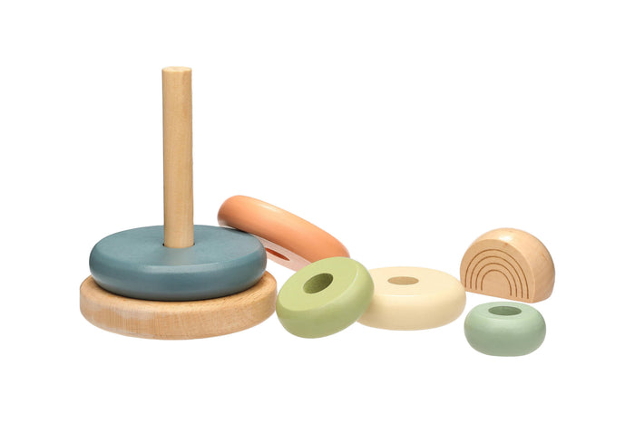 Pearhead Wooden Stacking Rainbow Tower Baby Toy