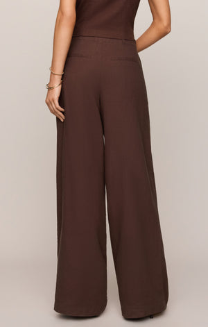 Z Supply Magnolia Linen Pant in Chocolate Cherry