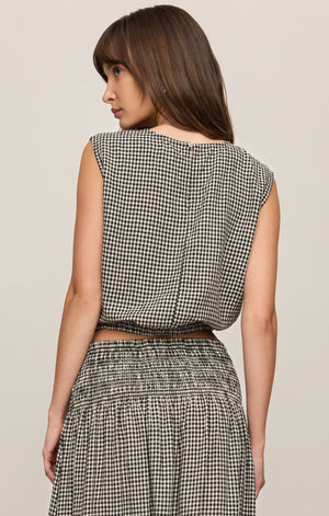 Z Supply Merit Cropped Gingham Top in Black