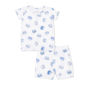 Angel Dear Loungewear Short Set in Blue Crabs