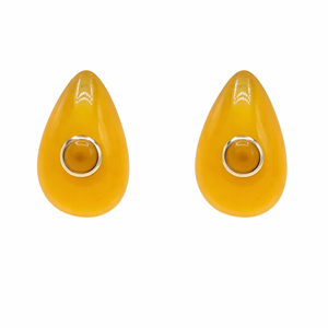 Michael Nash Jewelry Rosamund Ochre Resin Pierced Earrings