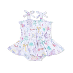 Angel Dear Smocked Bubble with Skirt in Beach Days