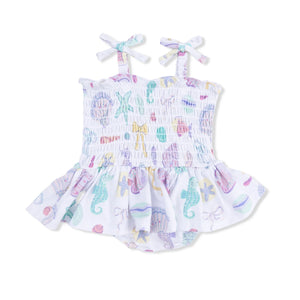 Angel Dear Smocked Bubble with Skirt in Beach Days